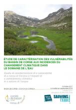 Couverture étude de caractérisation des vulnérabilités au changement climatique du bassin de Corse